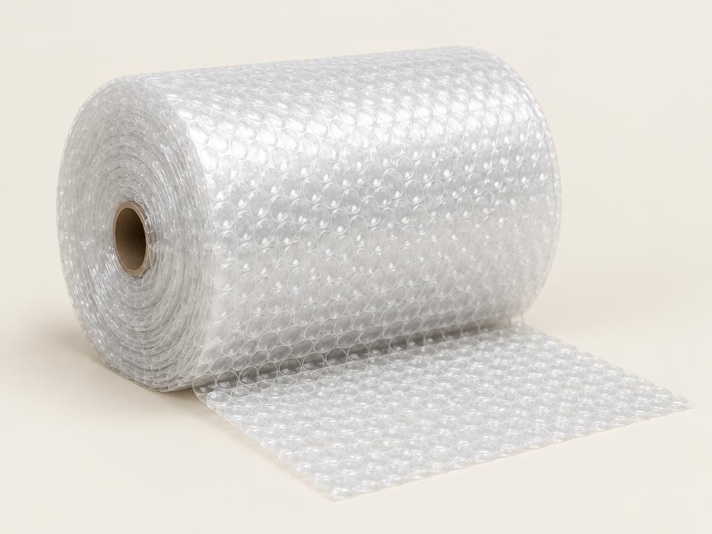 Exemplo de rolo de plástico bolha para proteção de volumes grandes